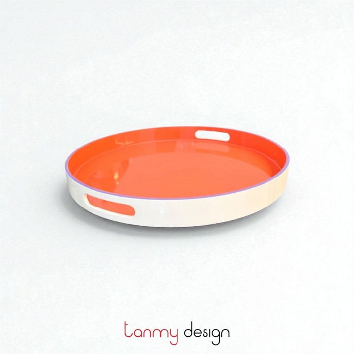 Round lacquer rectangular tray D40xH4 cm ( different colors )